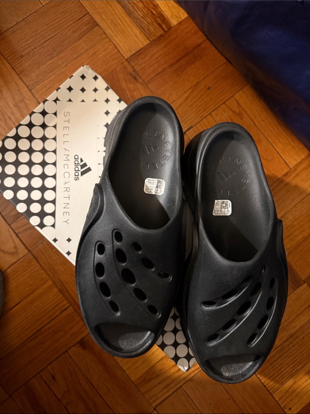 adidas by Stella McCartney Black Slip-On Sandals